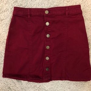 Forever 21 Red Button Down Skirt